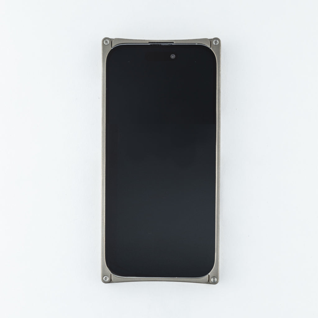 EXOvault's titanium iphone case front with a stunning view