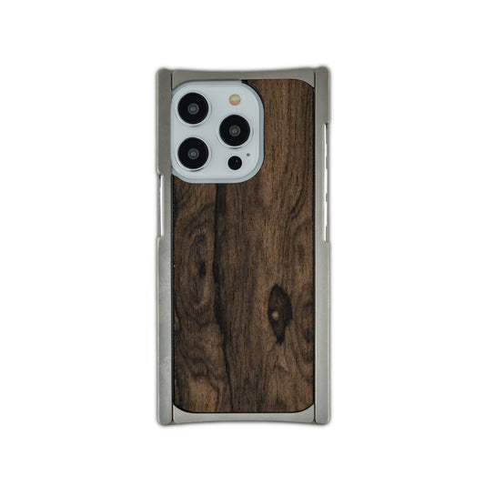 ziricote titanium iphone case back view