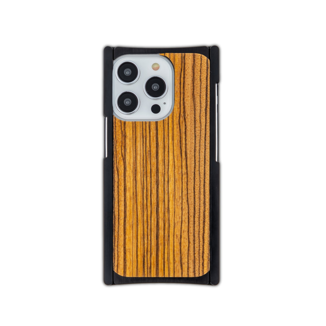 Luxury Black Aluminum & Zebra Wood iPhone 14/15 Case – EXOvault