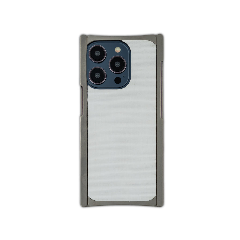 titanium and g10 white iphone case back view