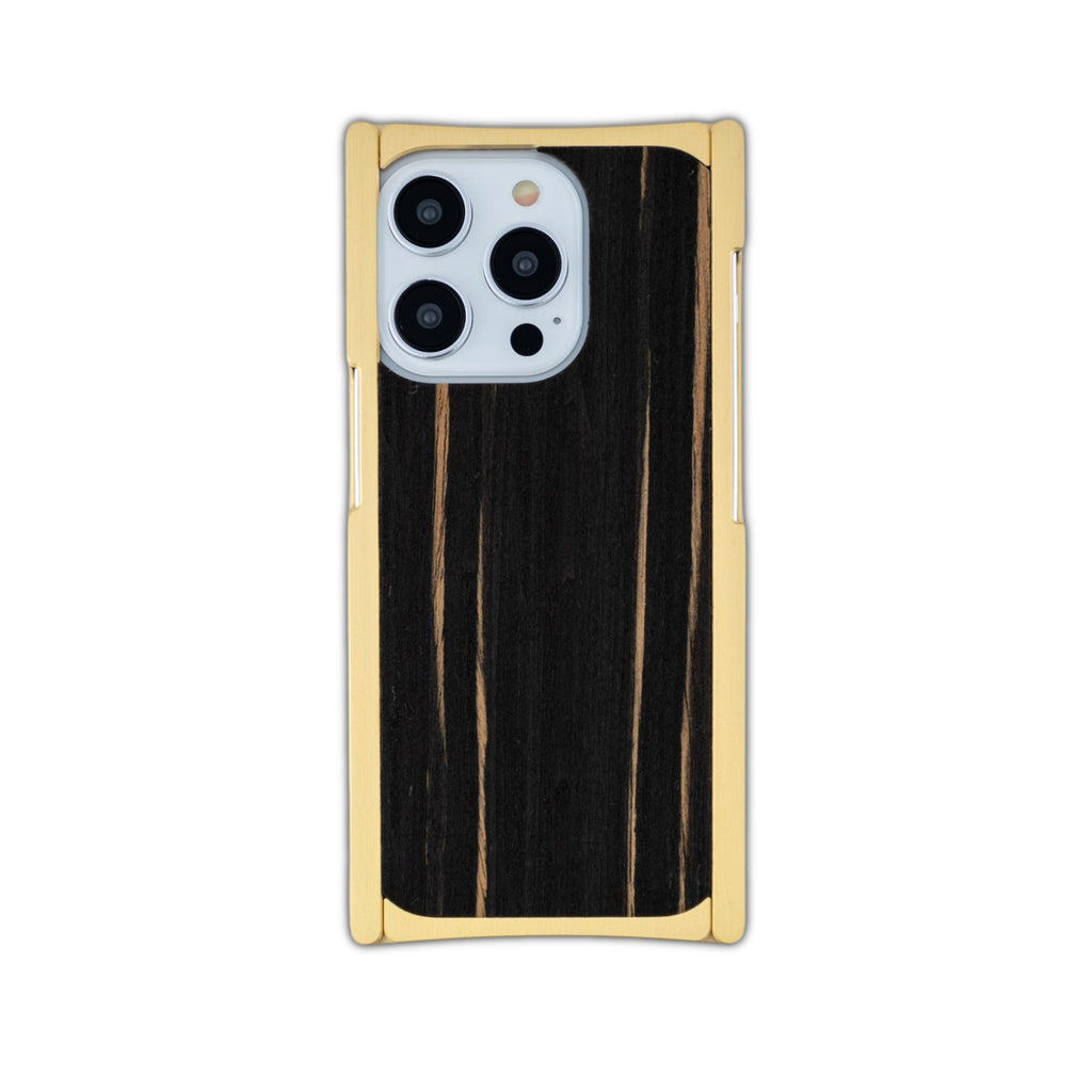 brass ebony iphone case back view