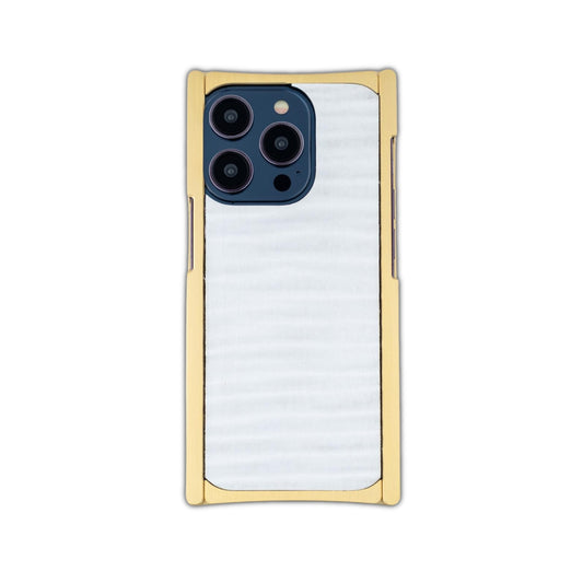 brass and white g10 iphone case back view