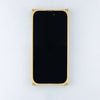 brass zebra wood iphone case front