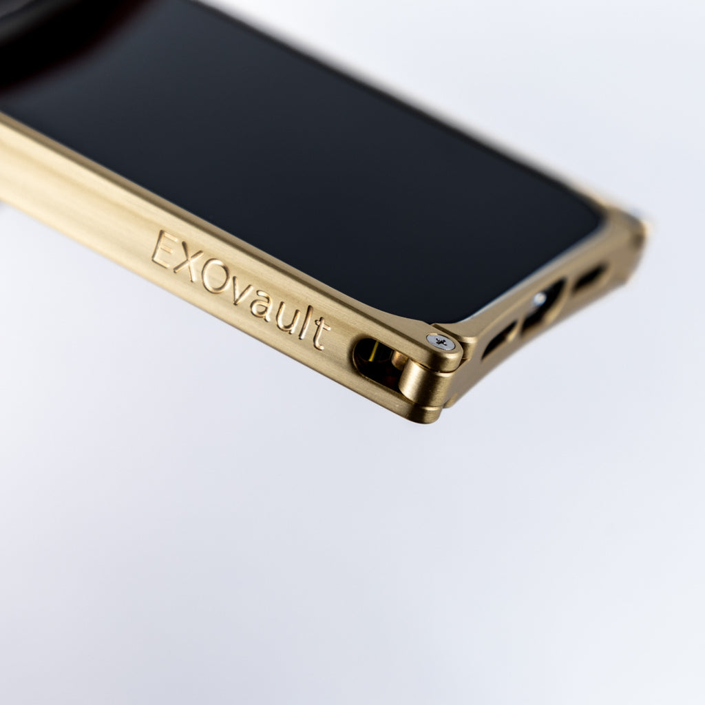 brass cage iphone case upclose view